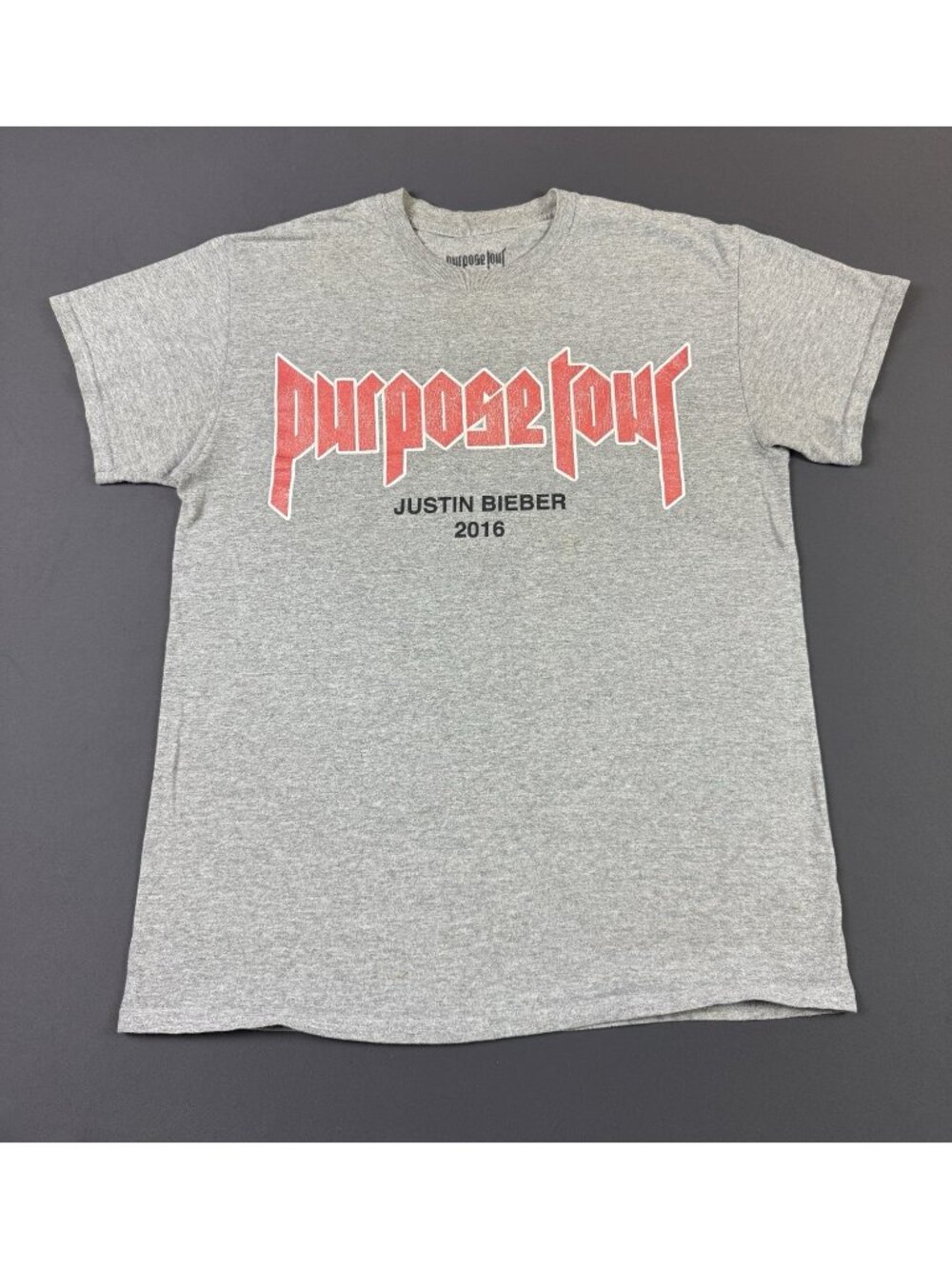 Rare Vintage Y2K Justin Bieber Purpose Tour My Mama Dont Like You Gray Concert T